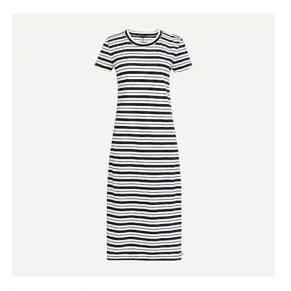 NWT JCrew tshirt dress in stripe navy large